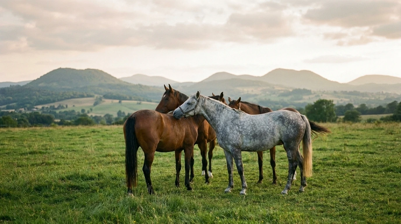 Les chevaux du Elevage Valinor en liberté, Allier